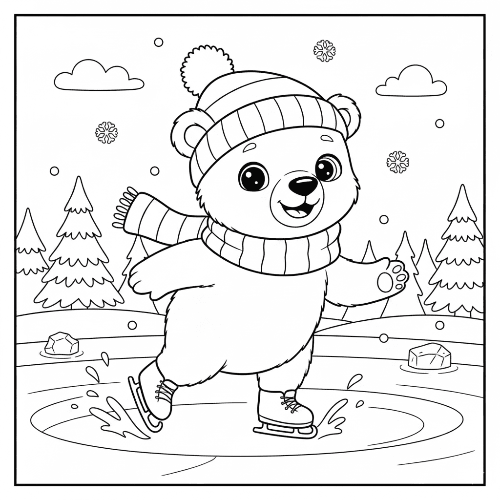 Polar Bear Ice Skating