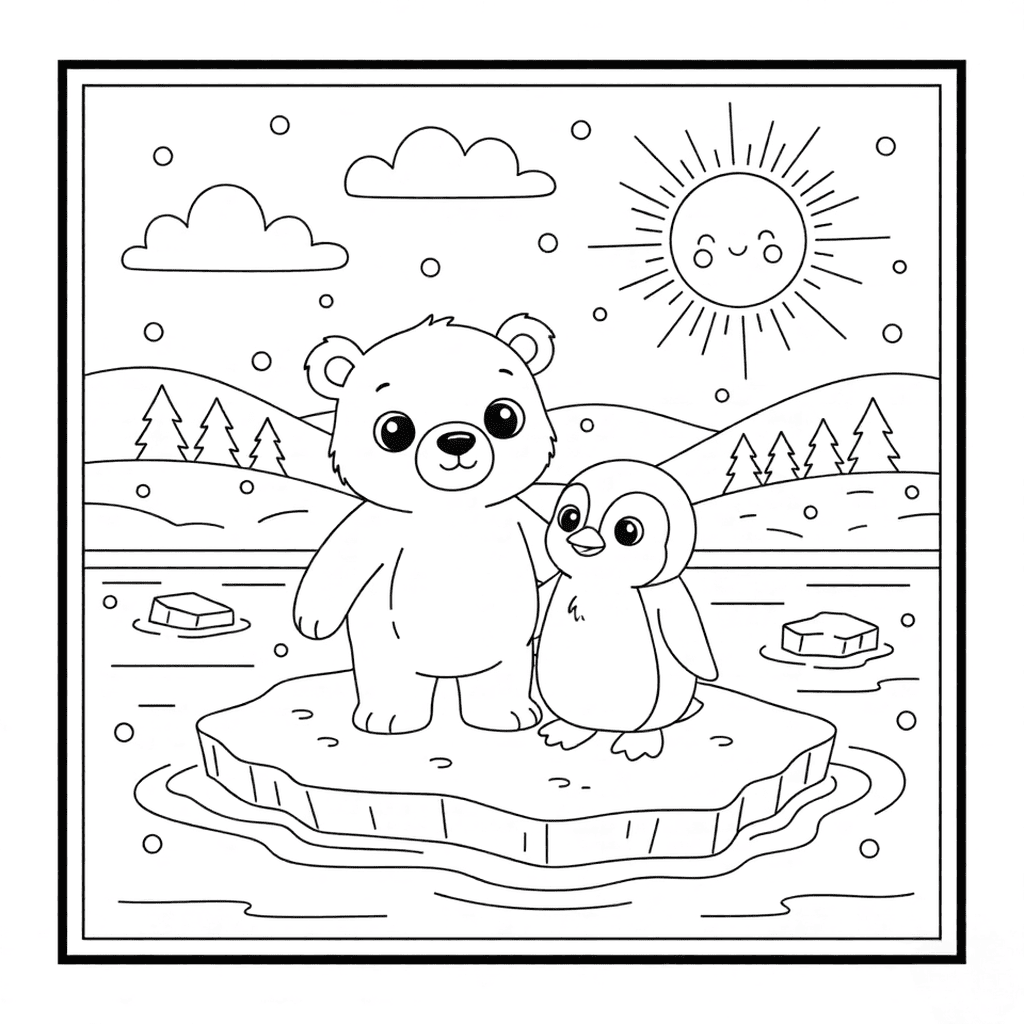 Polar Bear with a Penguin Friend