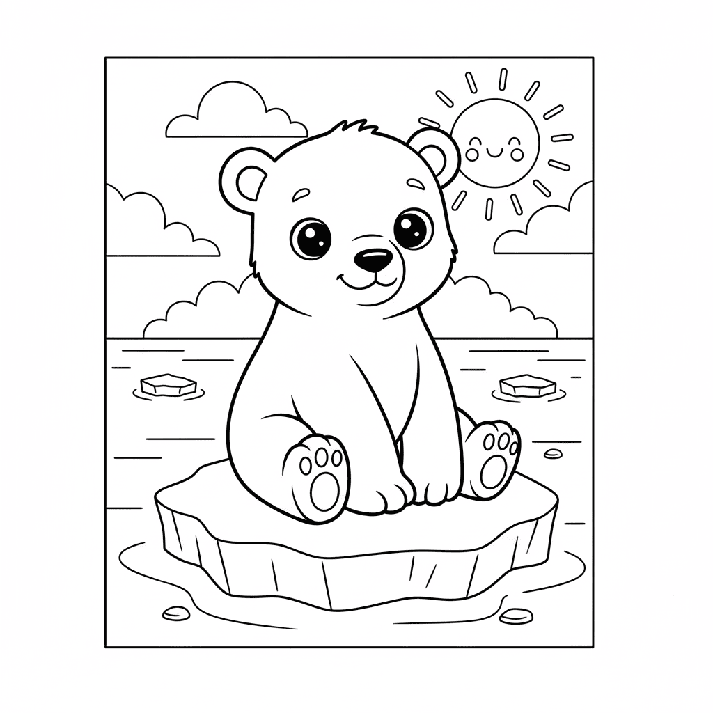 Smiling Polar Bear Sitting