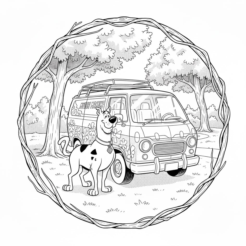 scooby next to mystery van